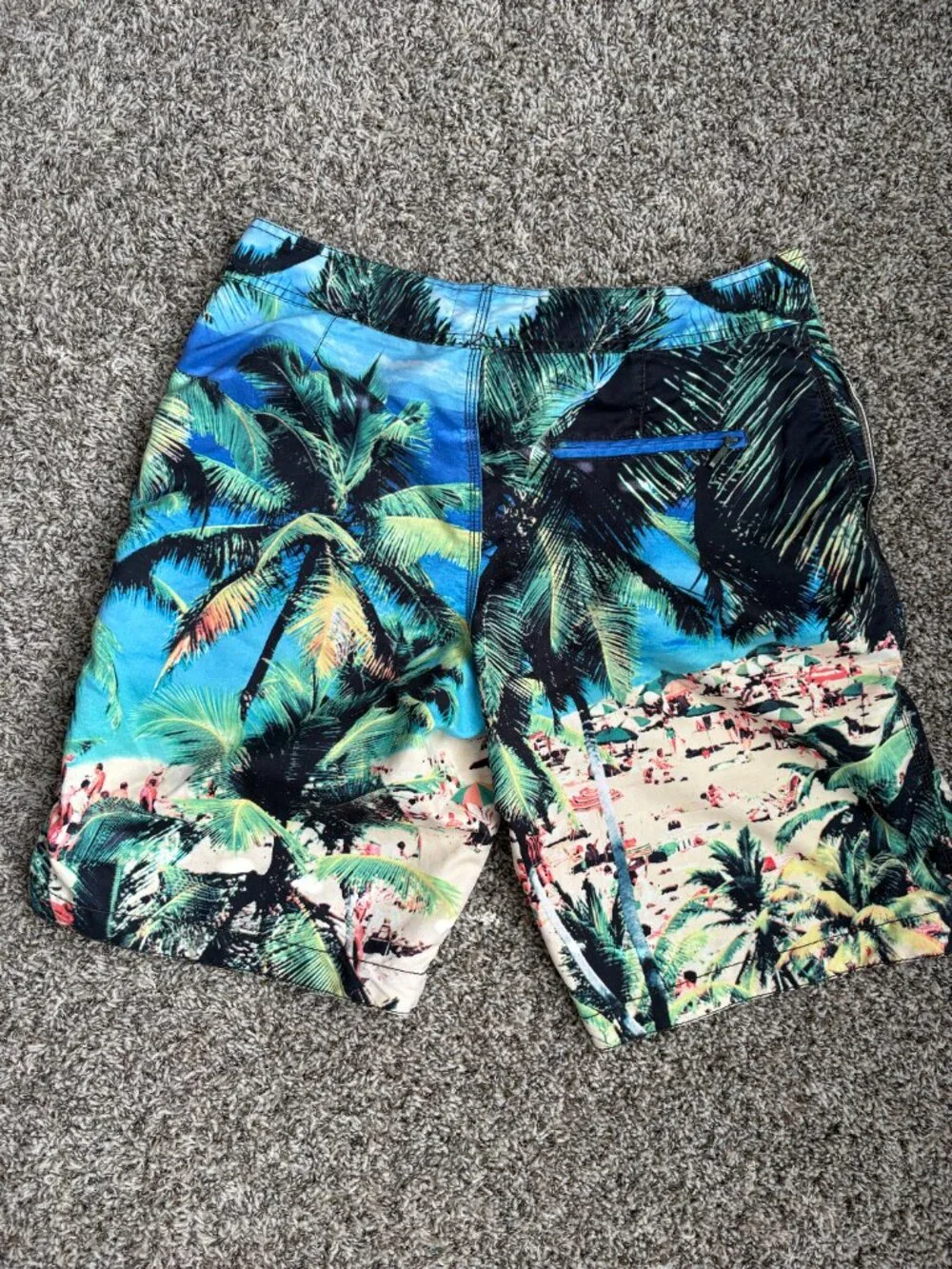 Old Navy Tropical Palm Print Swim Trunks Men's Size Small
